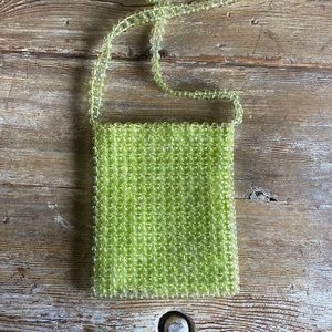 Lime green beaded bag
